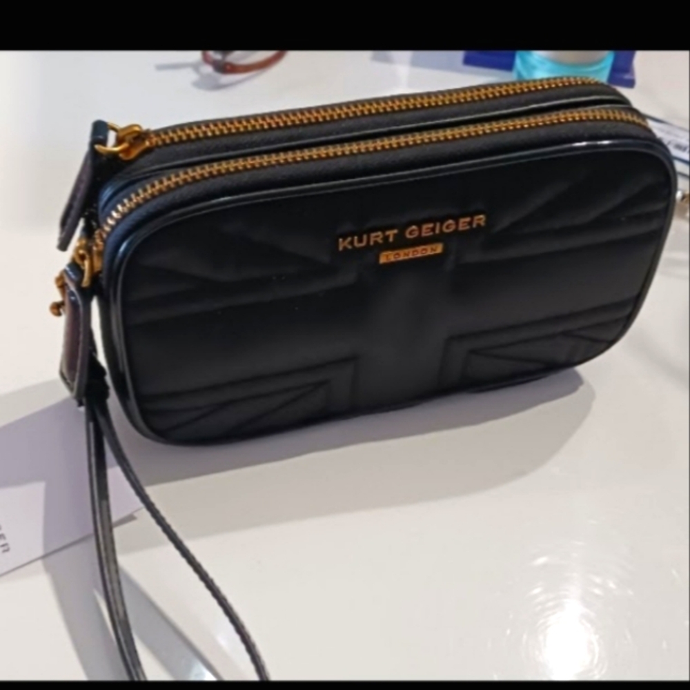 Kurt Geiger Nylon Wristlet Crossbody Union Jack
